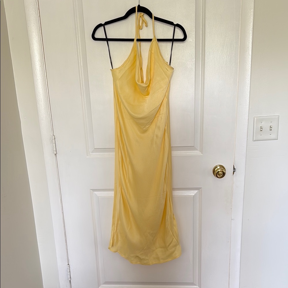 Yellow slip dress